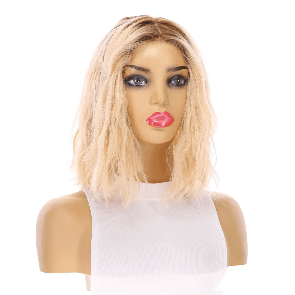 13" Victoria Silk Top Wig Platinum Blonde Wavy
