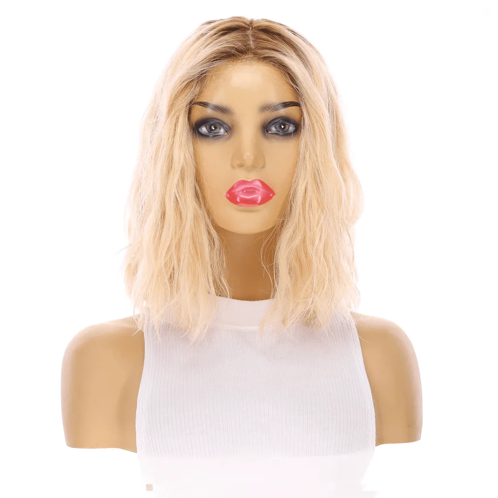 13" Victoria Silk Top Wig Platinum Blonde Wavy