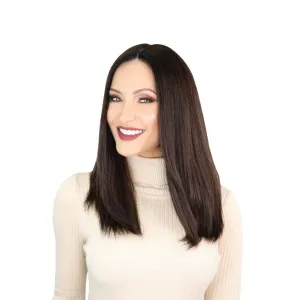 19" Nicole Silk Top Wig Dark Brown w/ Partial Rooting