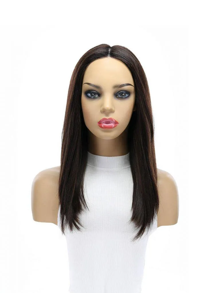 19" Nicole Silk Top Wig Dark Brown w/ Partial Rooting