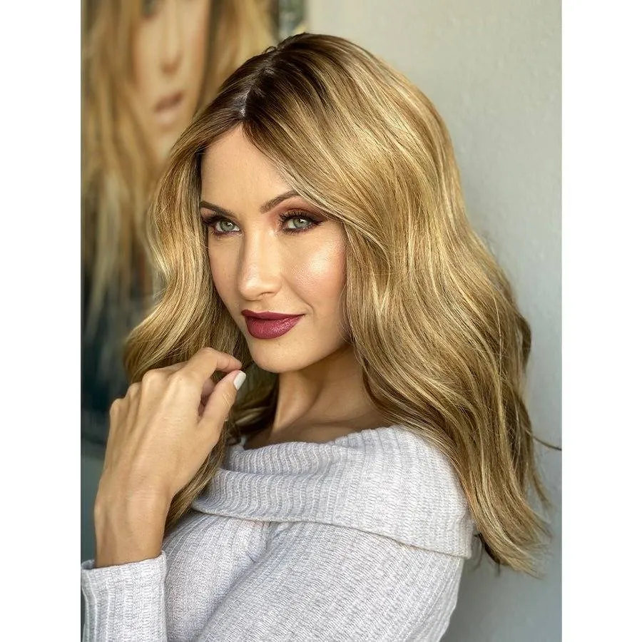 19" Nicole Silk Top Wig Medium Blonde w/ Partial Rooting