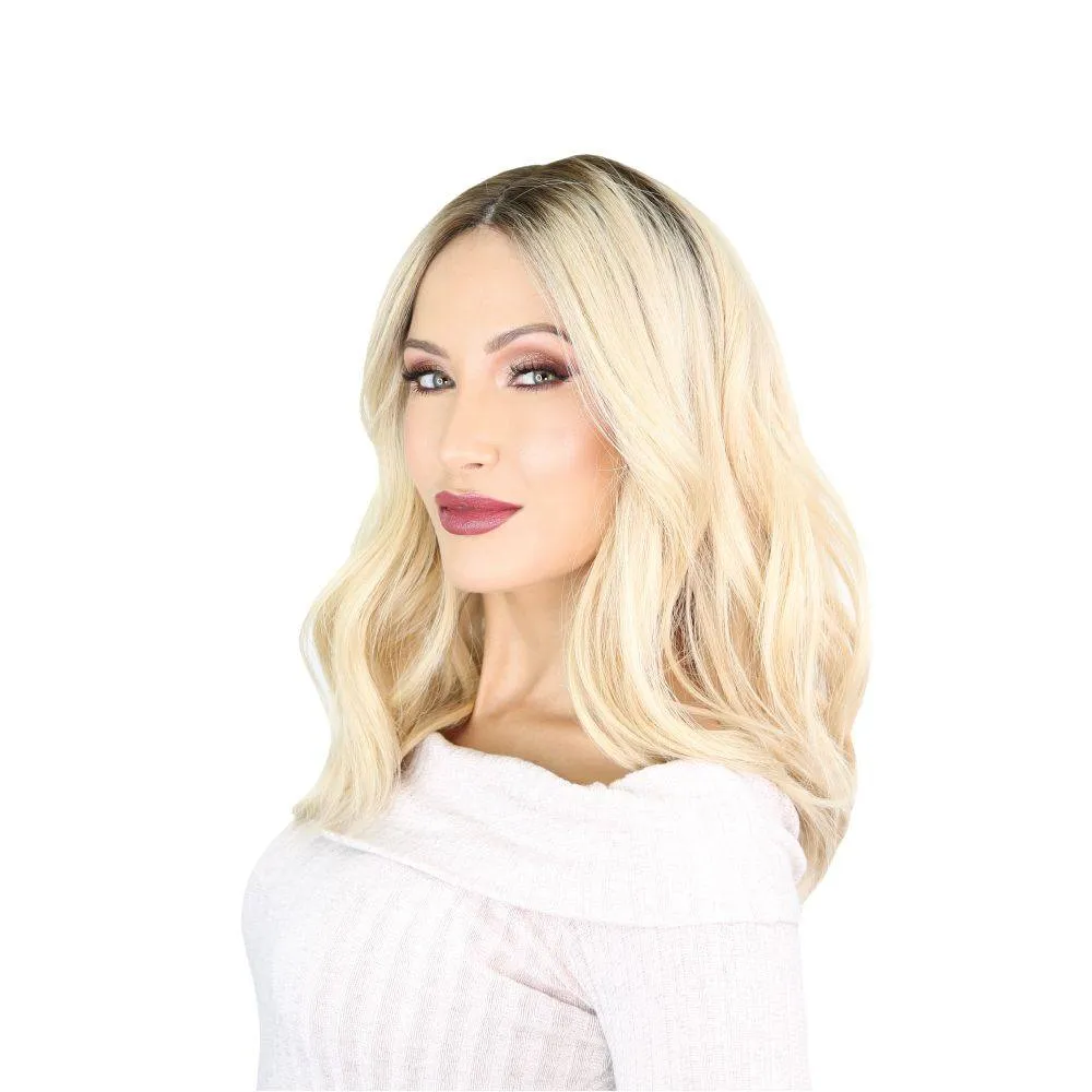 19" Nicole Silk Top Wig Platinum Blonde w/ Partial Rooting