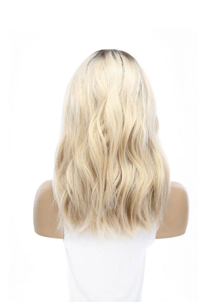 19" Nicole Silk Top Wig Platinum Blonde w/ Partial Rooting