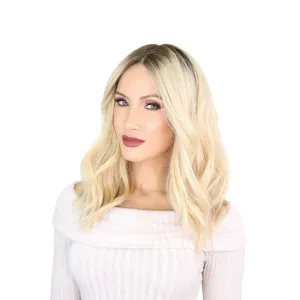 19" Nicole Silk Top Wig Platinum Blonde w/ Partial Rooting