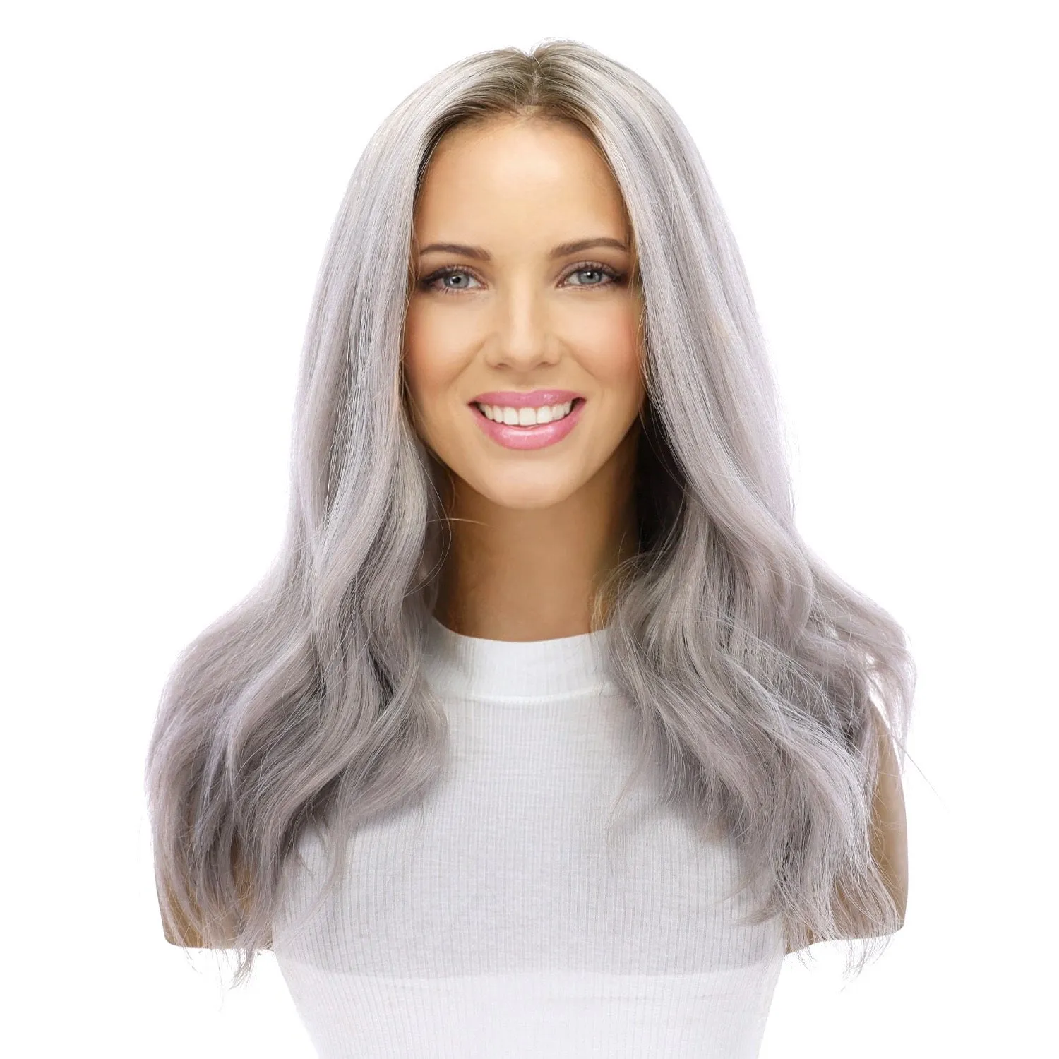 19" Nicole Silk Top Wig Silver Smoke