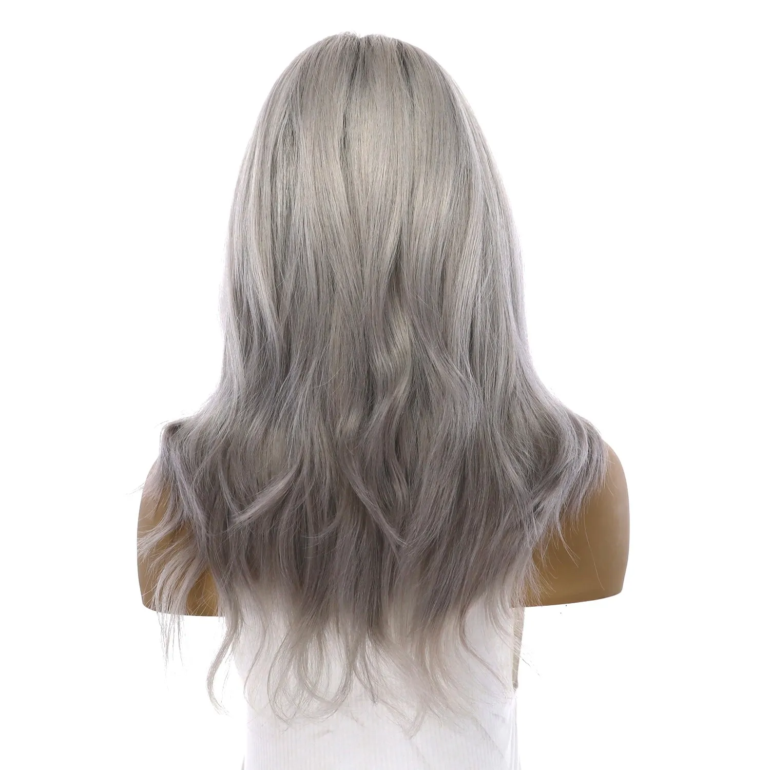 19" Nicole Silk Top Wig Silver Smoke