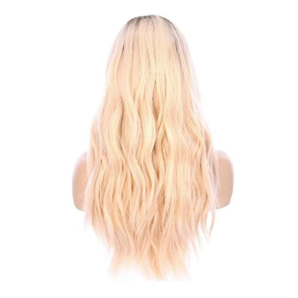 24" Gisele Silk Top Wig Platinum Blonde w/ Rooting
