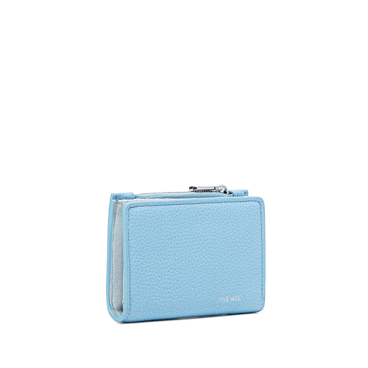 Aiko Vegan Leather Wallet | Light Blue Pebbled