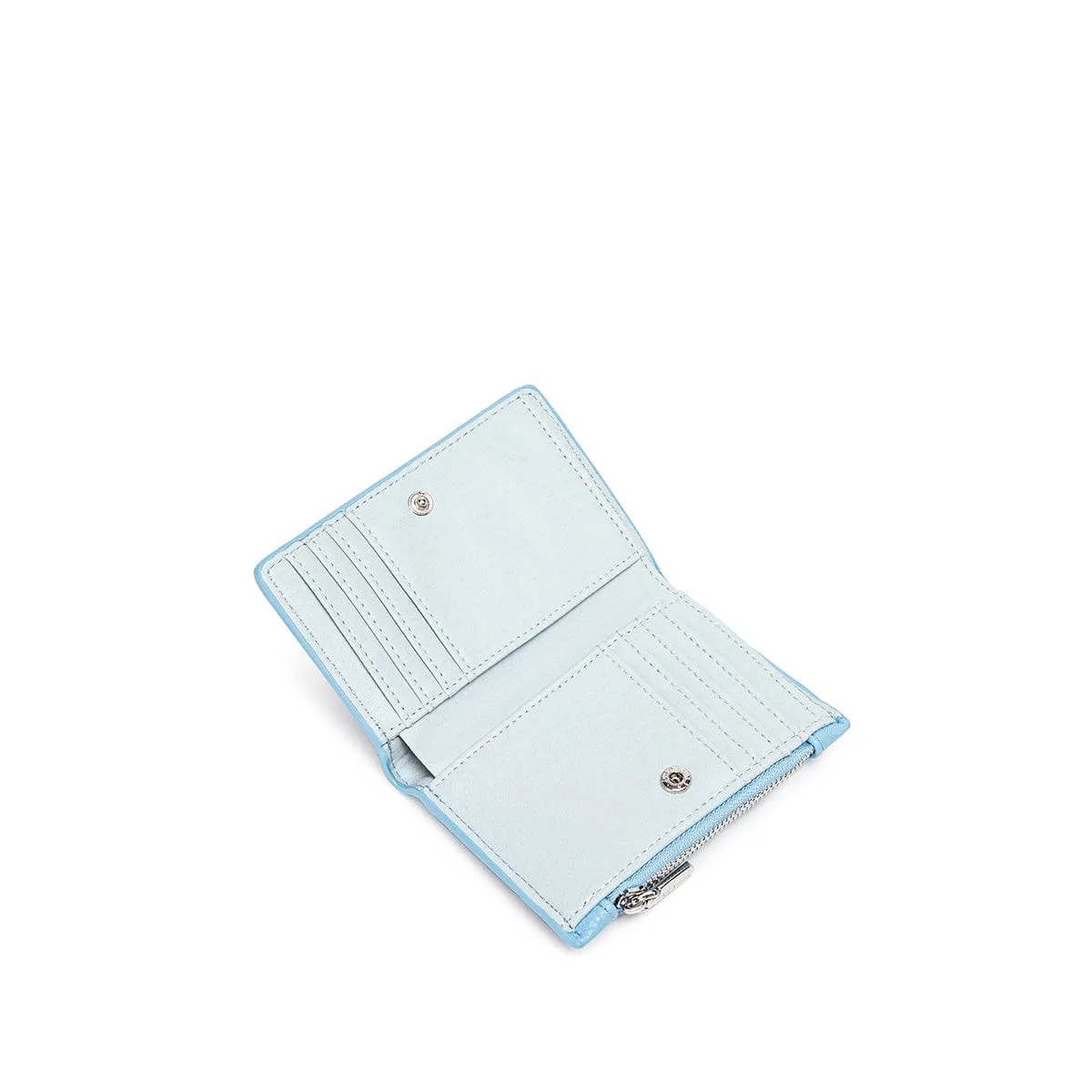 Aiko Vegan Leather Wallet | Light Blue Pebbled