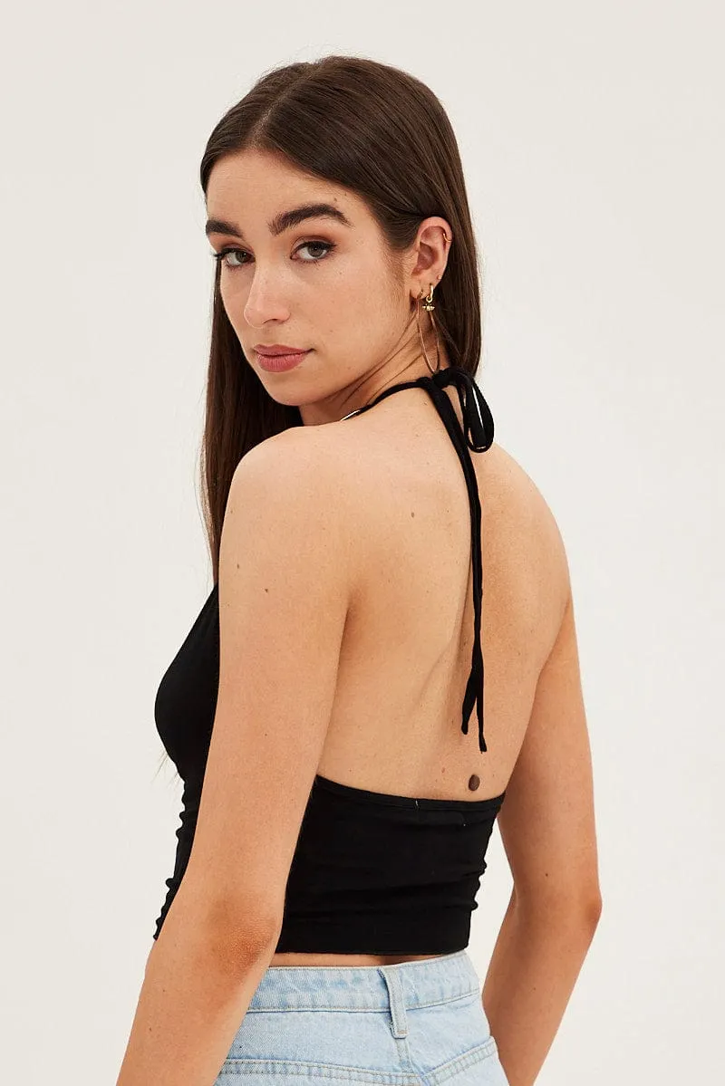 Black Halter Top Jersey