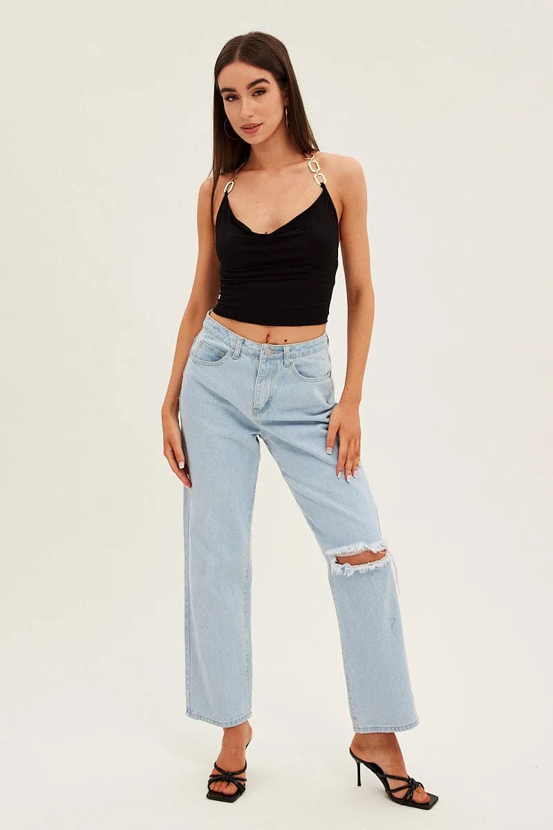 Black Halter Top Jersey