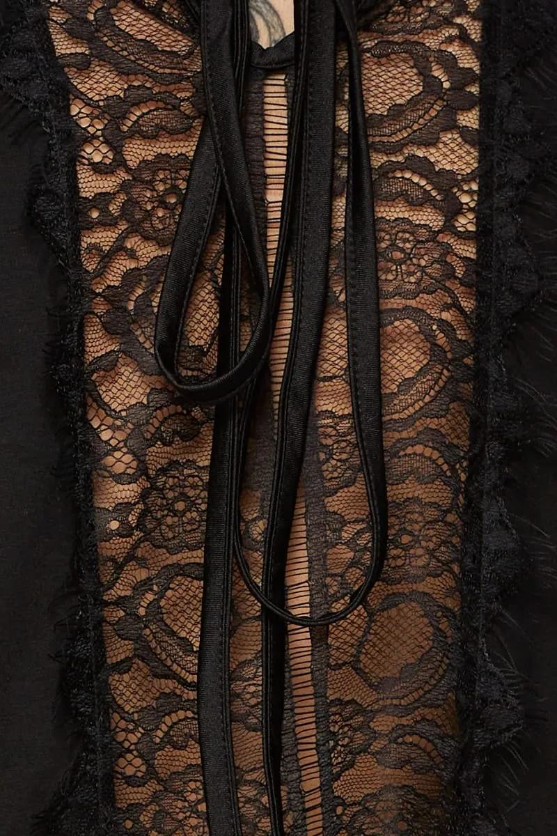 Black Lace Back Top