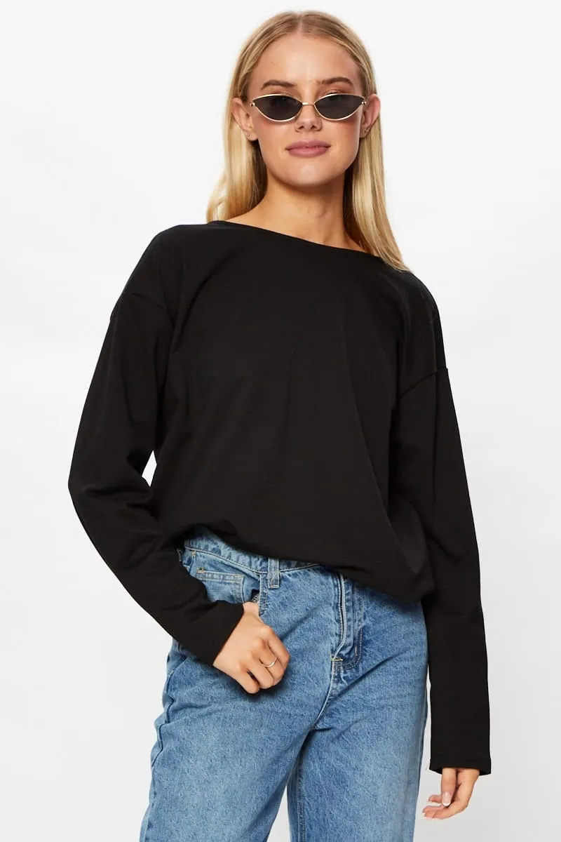 Black Lace Back Top
