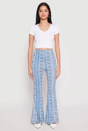Boho Print Flare Pants