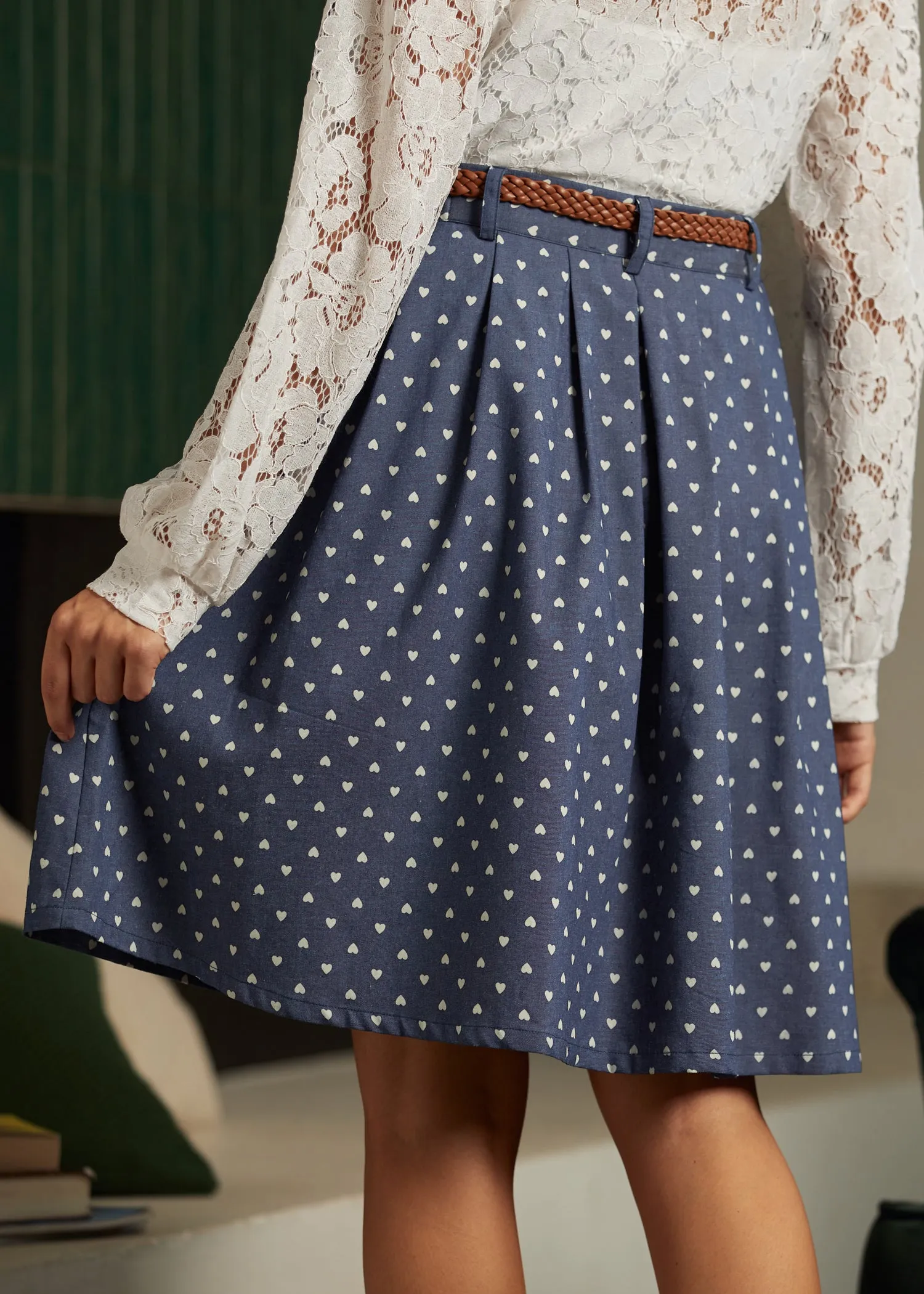 Bookstore's Best Chambray A-Line Skirt