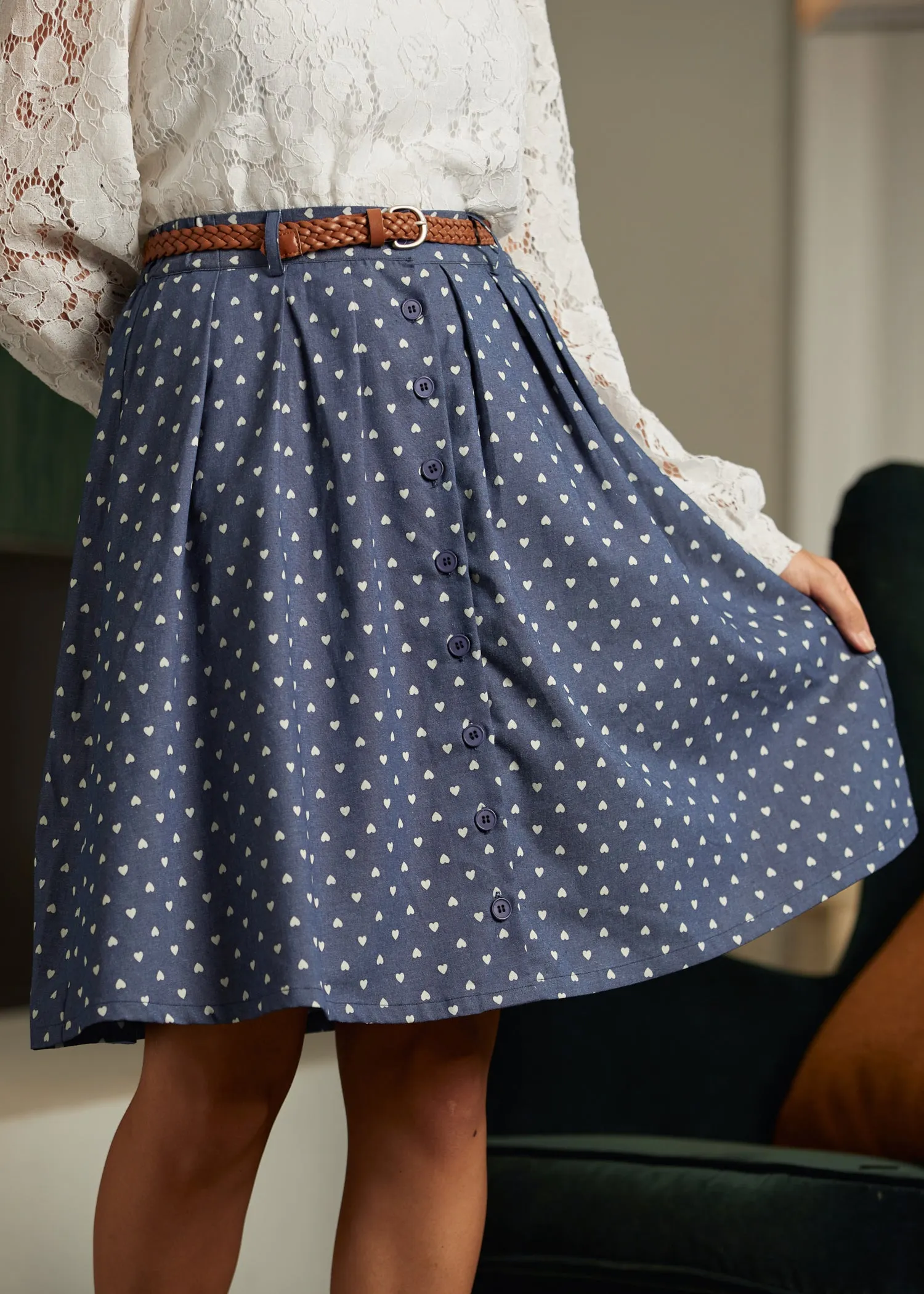 Bookstore's Best Chambray A-Line Skirt