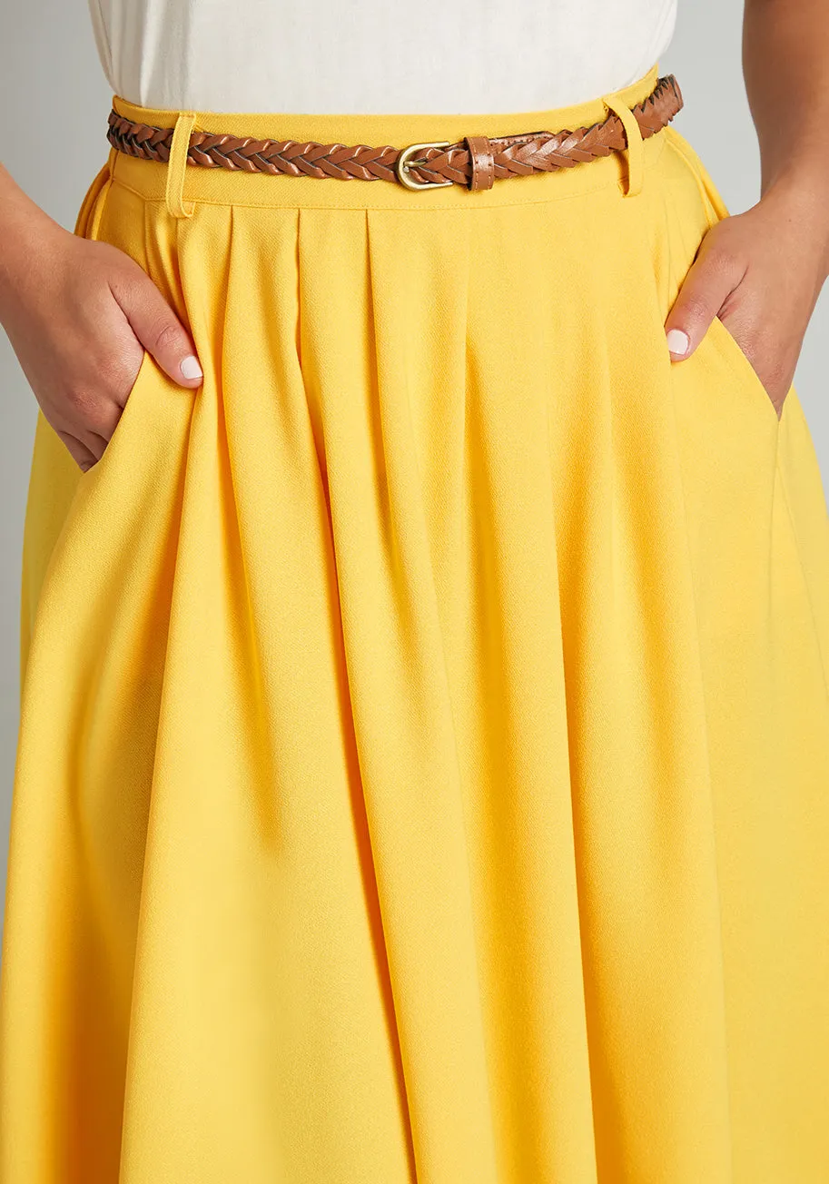 Breathtaking Tiger Lilies Midi Skirt