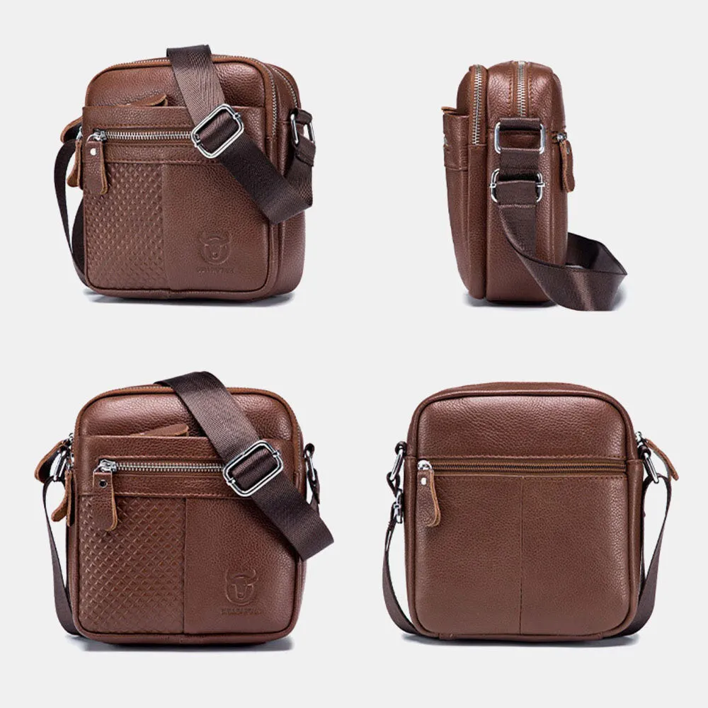 Casual Large Shoulder Bag Men Retro First Layer Cowhide Crossbody Bag