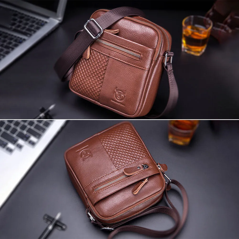 Casual Large Shoulder Bag Men Retro First Layer Cowhide Crossbody Bag