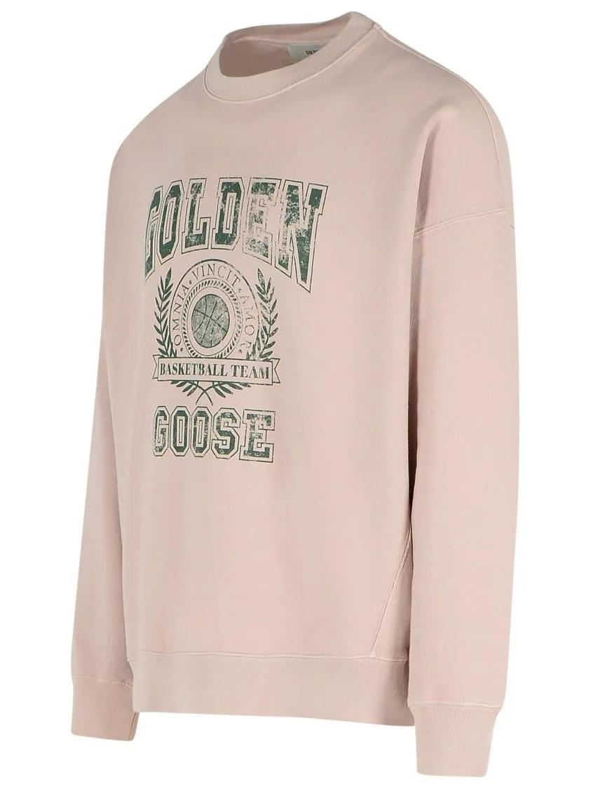 'College' Pink Cotton Sweatshirt