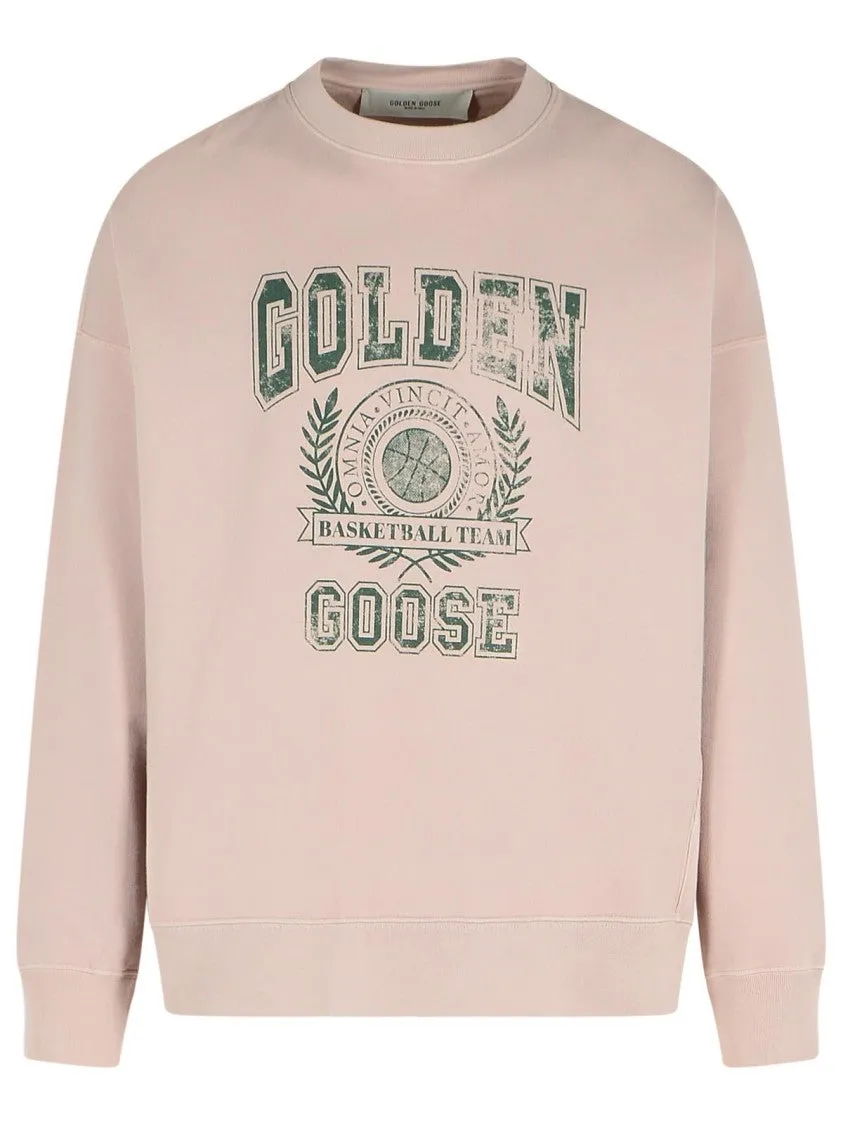 'College' Pink Cotton Sweatshirt