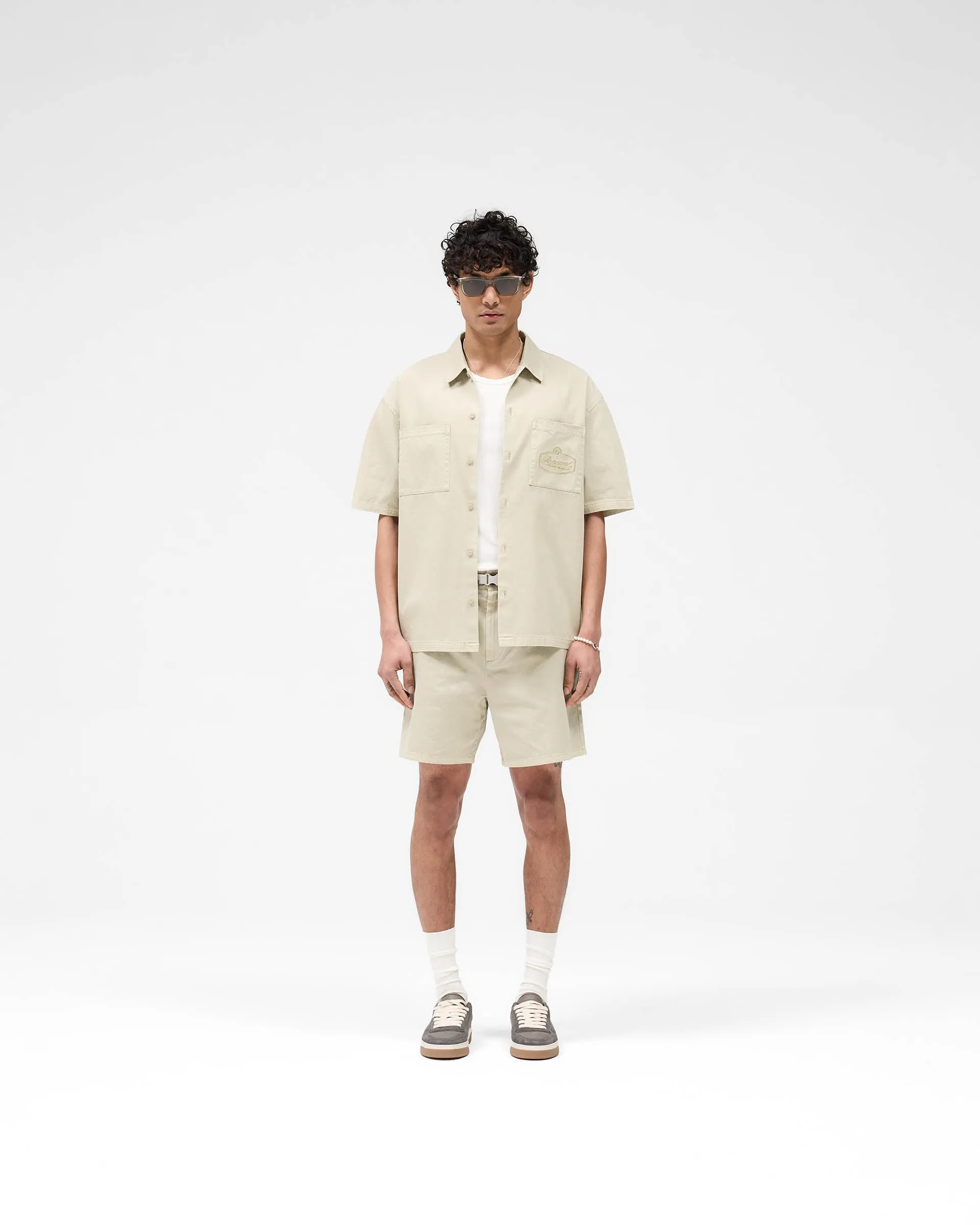 Cotton Tailored Short - Beige