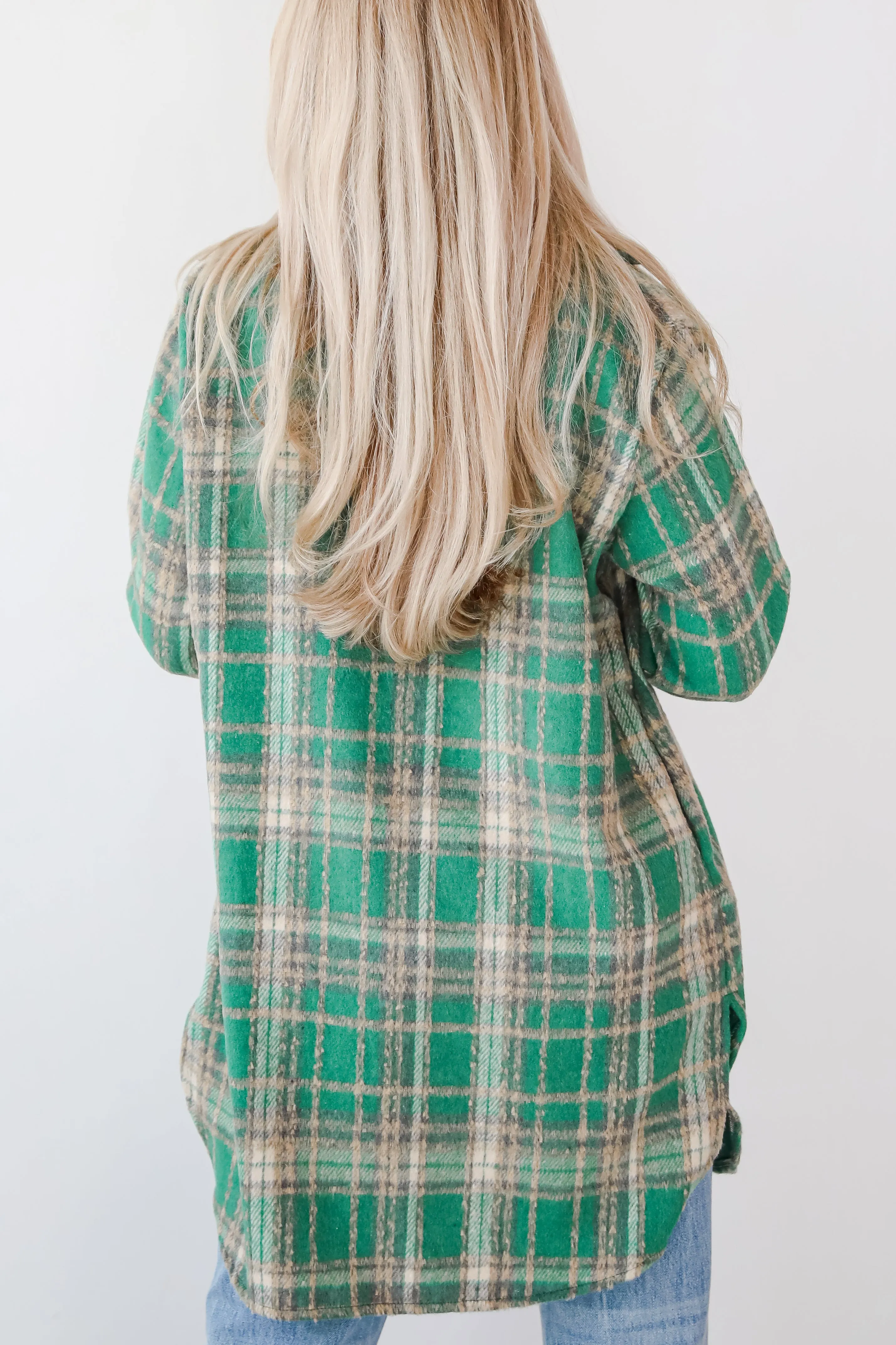 FINAL SALE - Cuddle Club Green Plaid Shacket
