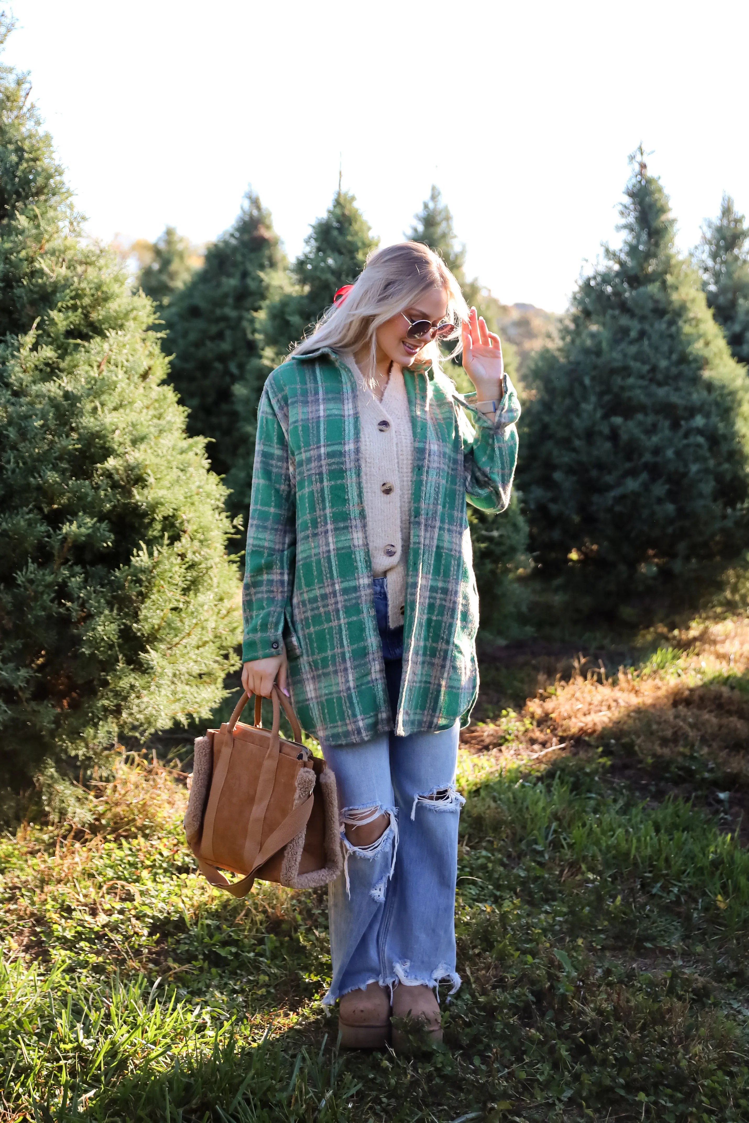 FINAL SALE - Cuddle Club Green Plaid Shacket