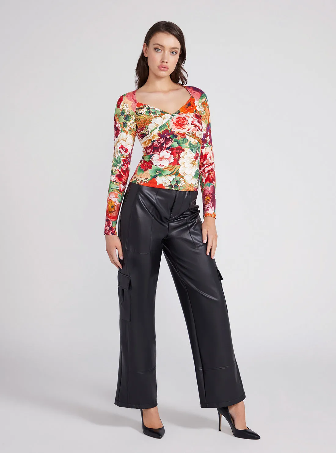 Floral Print Dianna Long Sleeve Top