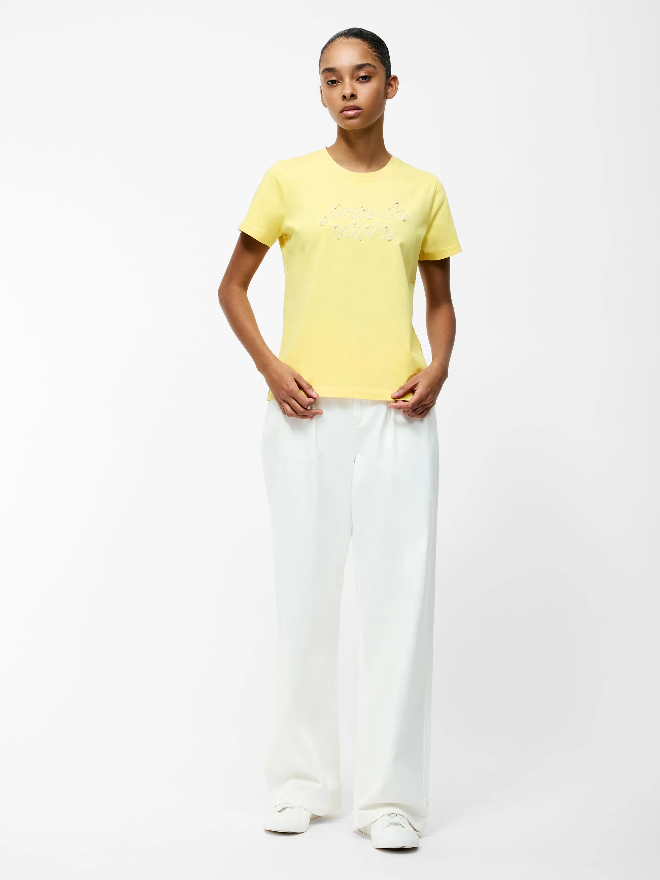 Joie De Vivre Embellished Short Sleeve T-Shirt