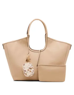 Large Tote with Graphic Tile Lion Logo Pouch