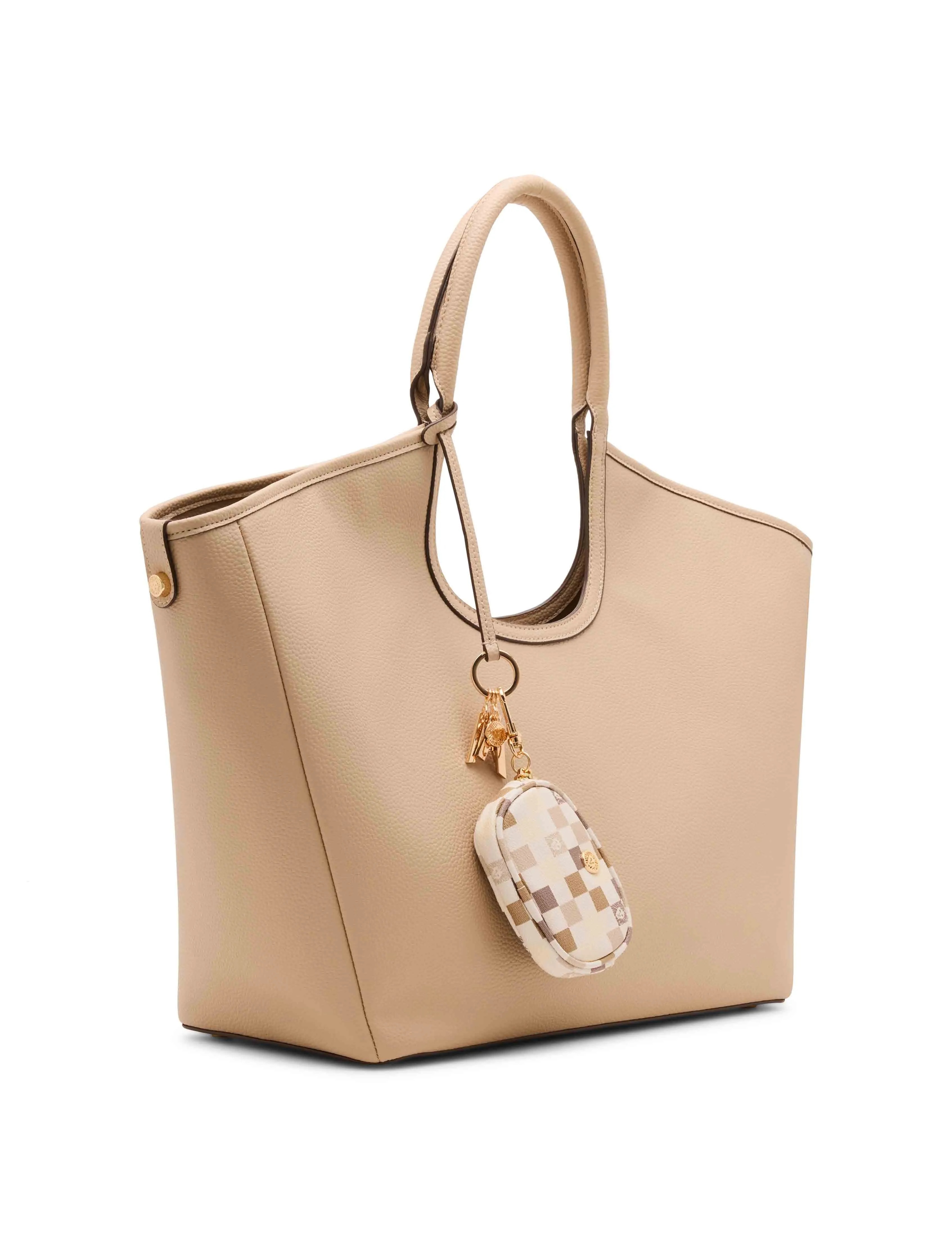 Large Tote with Graphic Tile Lion Logo Pouch