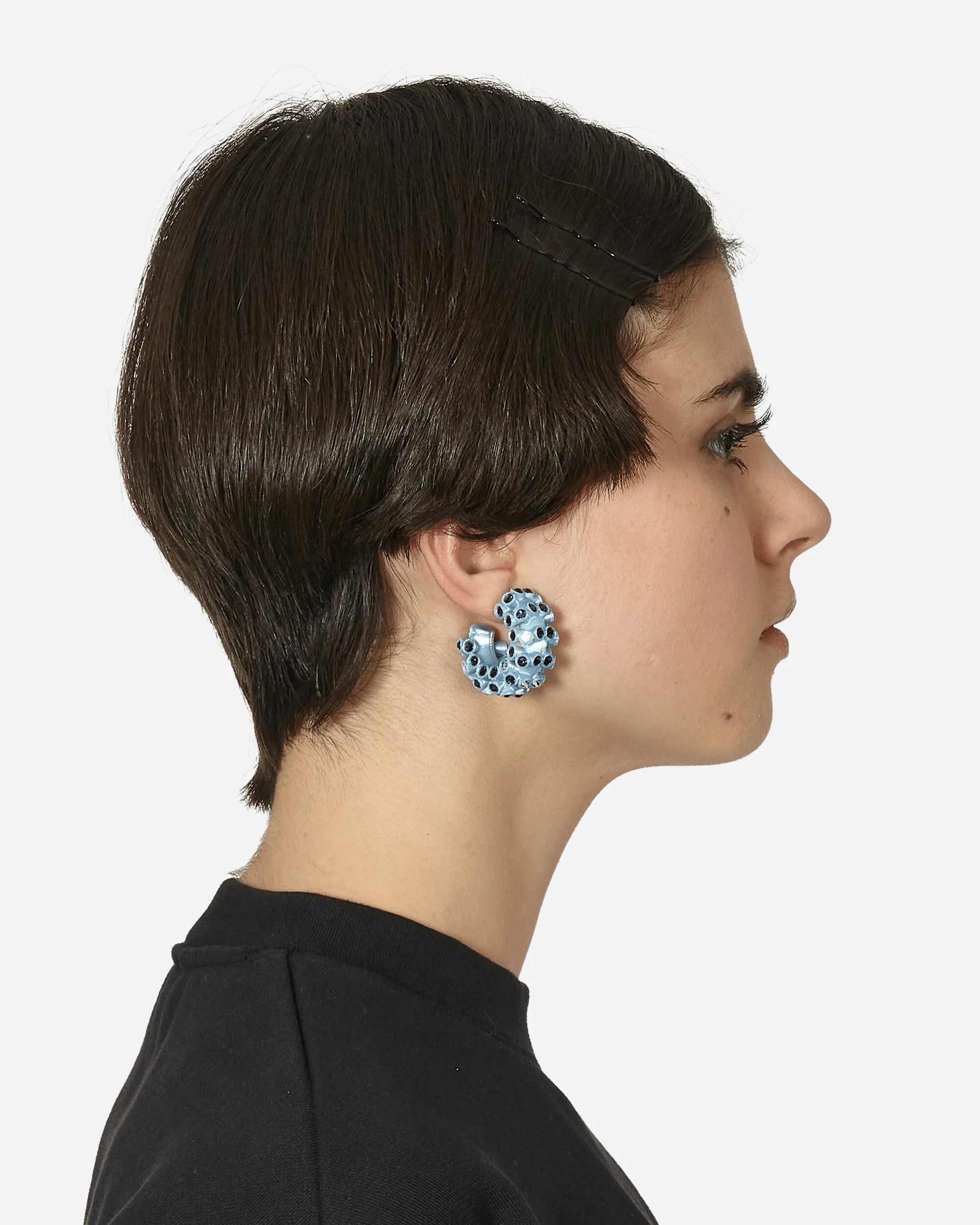 Lit Hoop Earrings Light Blue