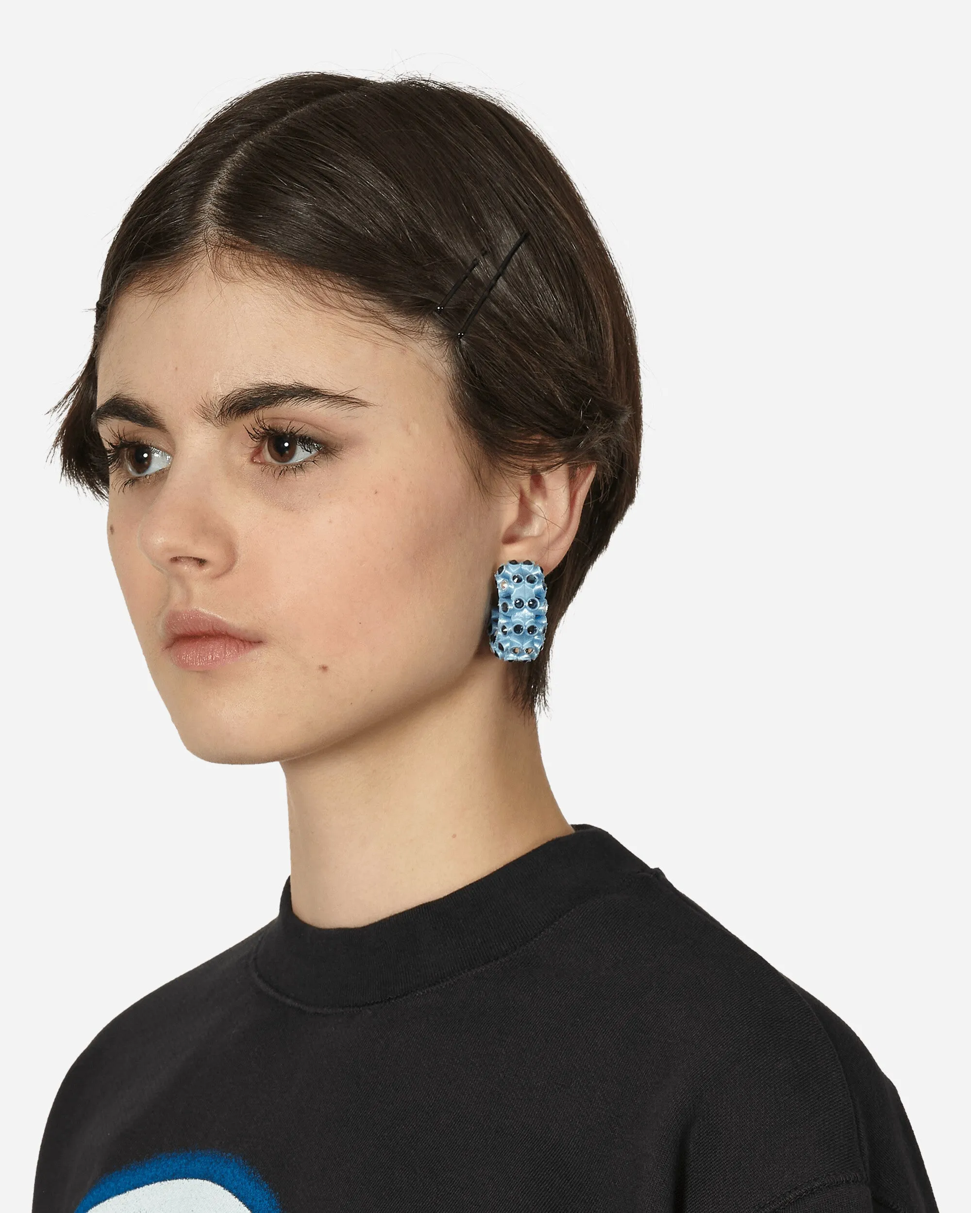 Lit Hoop Earrings Light Blue
