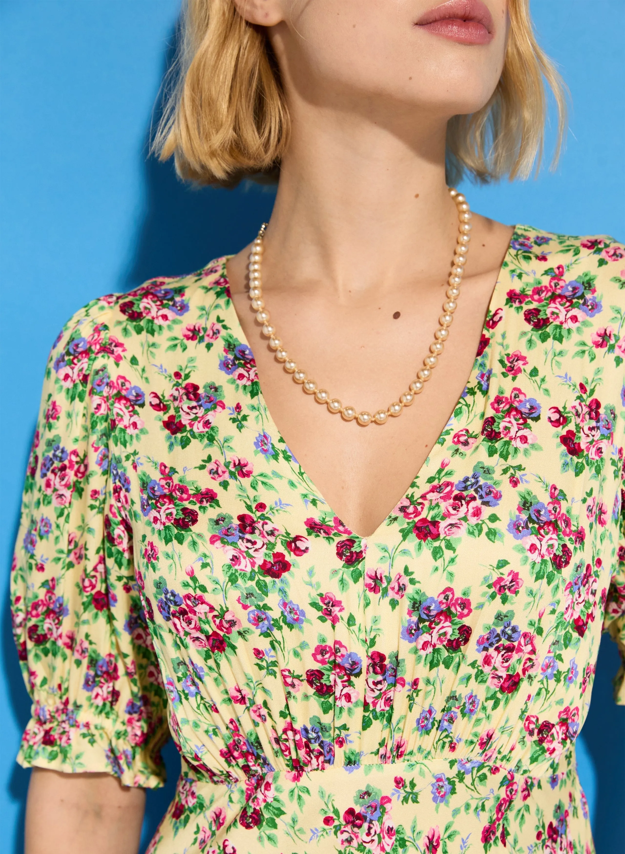 Lottie LENZING™ ECOVERO™ Satin Midi Tea Dress | Butter Floral