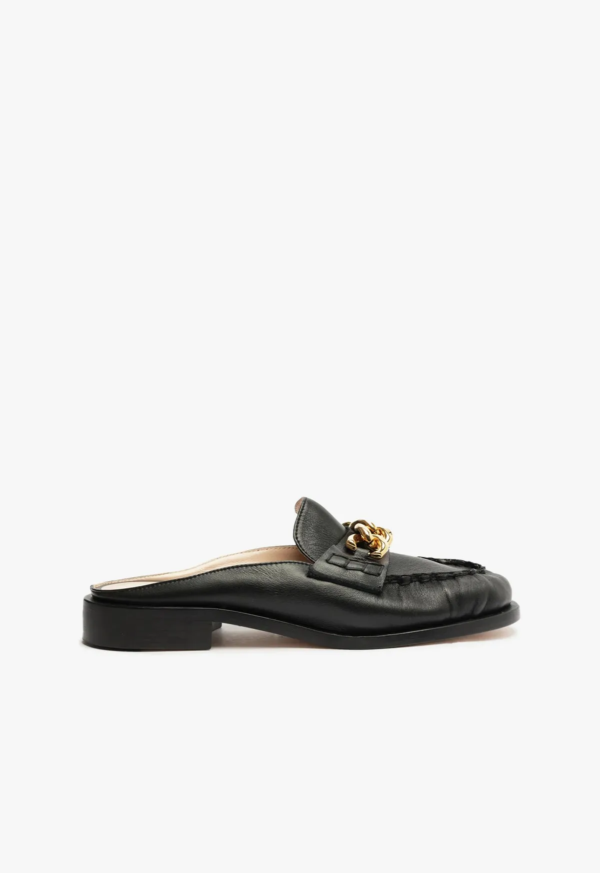 Luca Chain Leather Flat