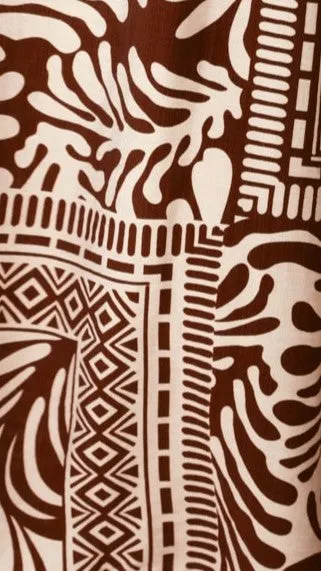 Lysandra Top - Brown Geo Print
