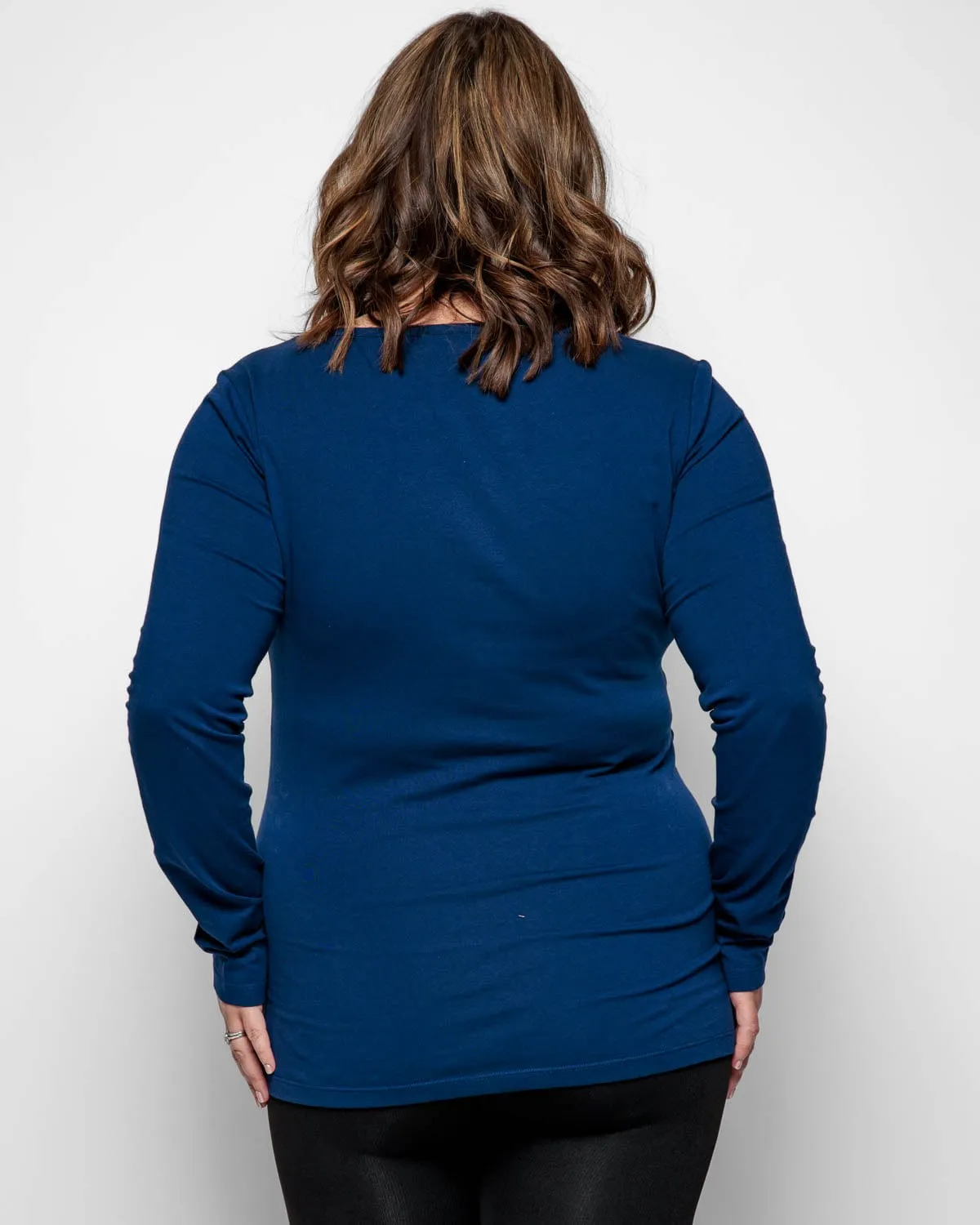 Maternity Cotton Long Sleeve Top | Navy