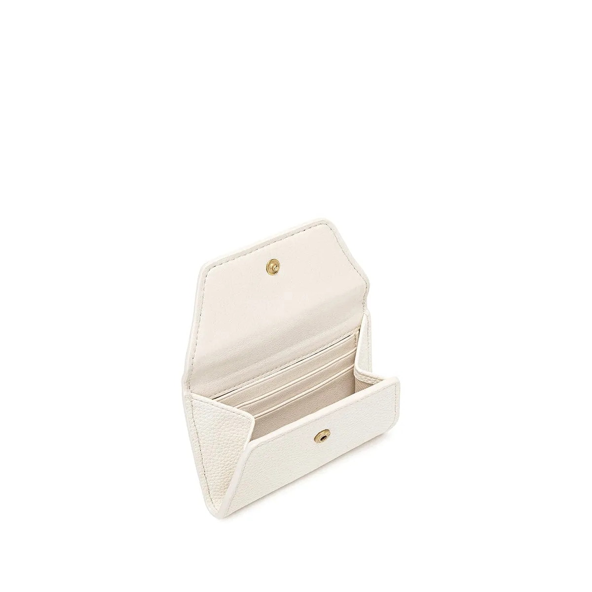 Mavis Vegan Leather Mini Wallet | Coconut Cream Pebbled