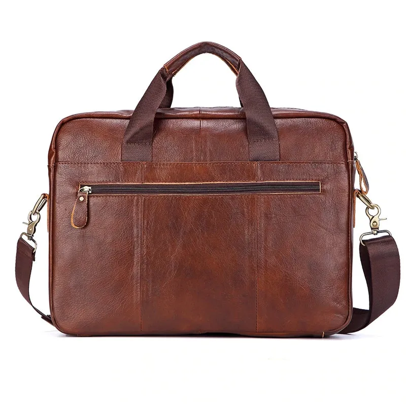 Men Genuine Leather Retro Business 13 Inch Laptop Bag Handbag Briefcase