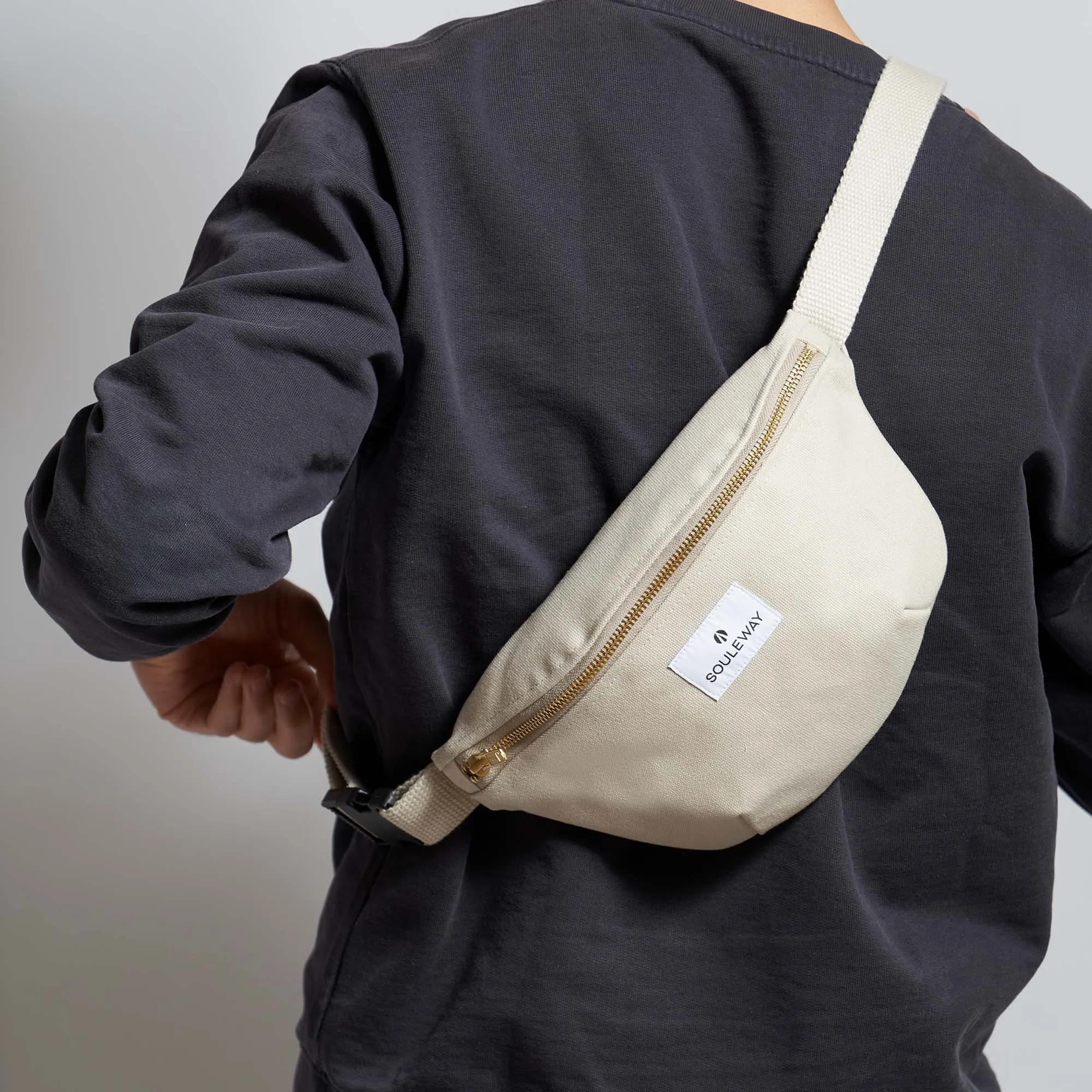 Natural Cotton Canvas Bum Bag | Desert Sand