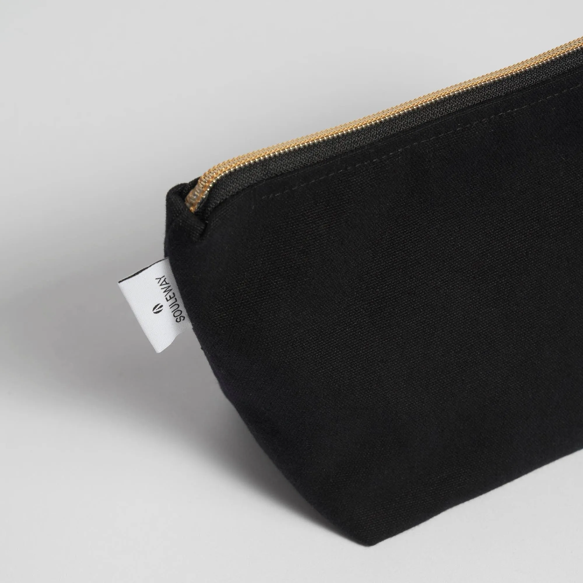Natural Cotton Canvas Cosmetic Bag | Night Black