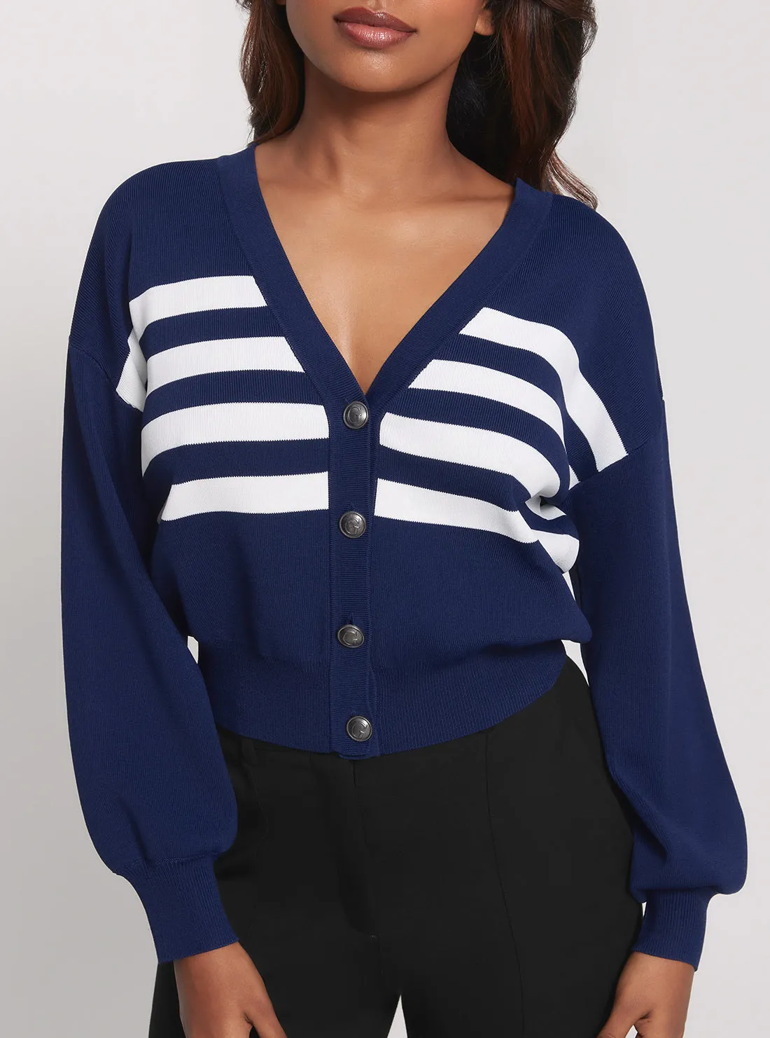 Navy Stripe Rachel Knit Cardigan