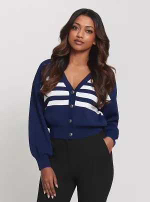 Navy Stripe Rachel Knit Cardigan