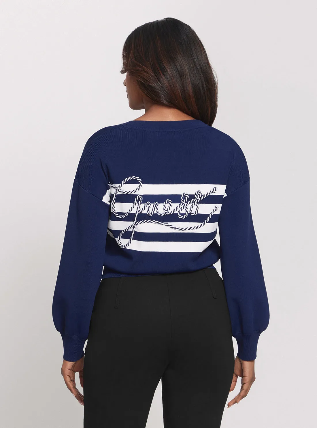 Navy Stripe Rachel Knit Cardigan