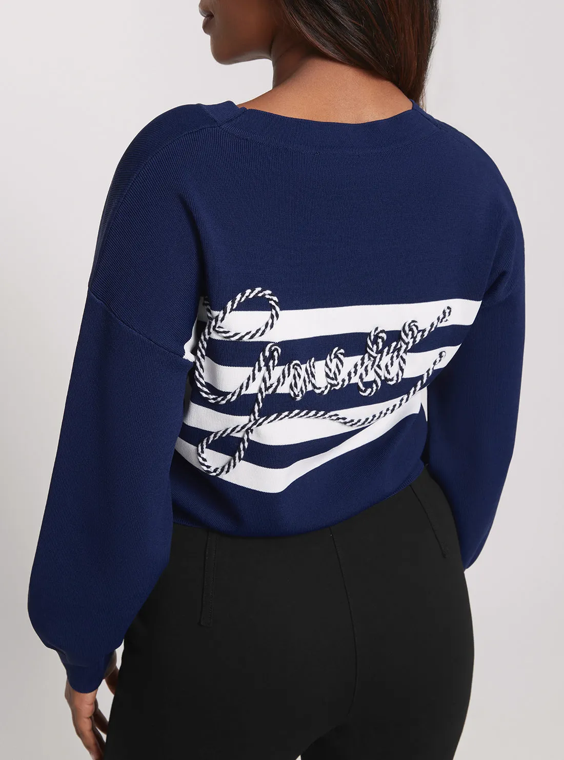 Navy Stripe Rachel Knit Cardigan