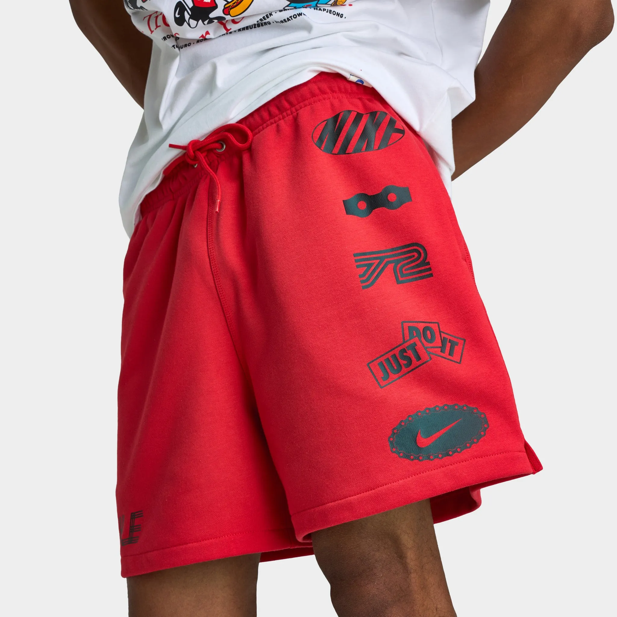 Nike Club French Terry Flow Cycle Shorts University Red / Black - Black