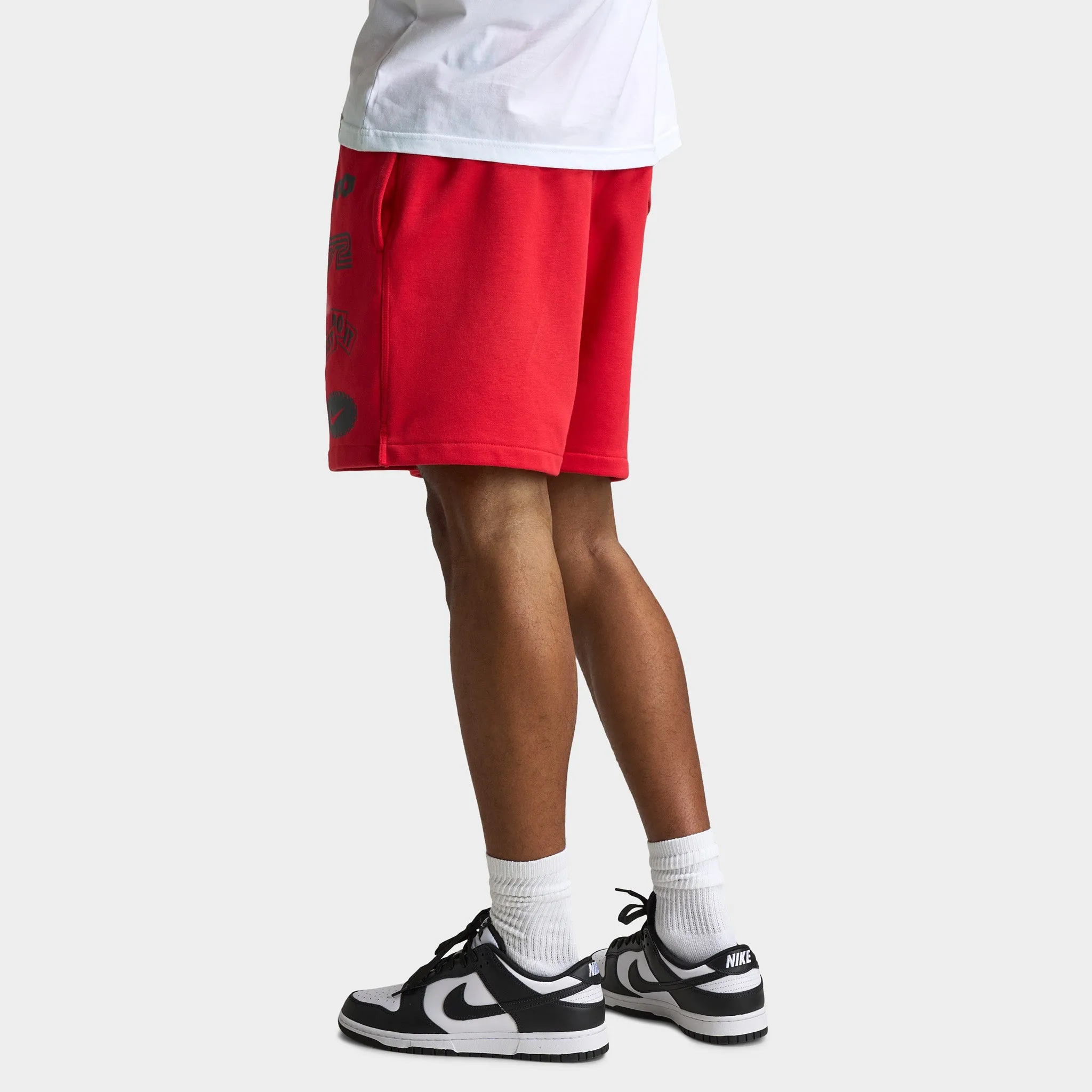 Nike Club French Terry Flow Cycle Shorts University Red / Black - Black