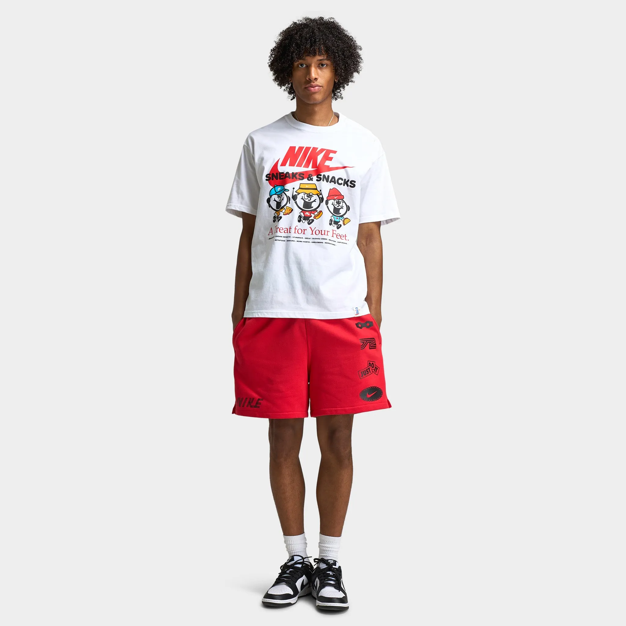 Nike Club French Terry Flow Cycle Shorts University Red / Black - Black
