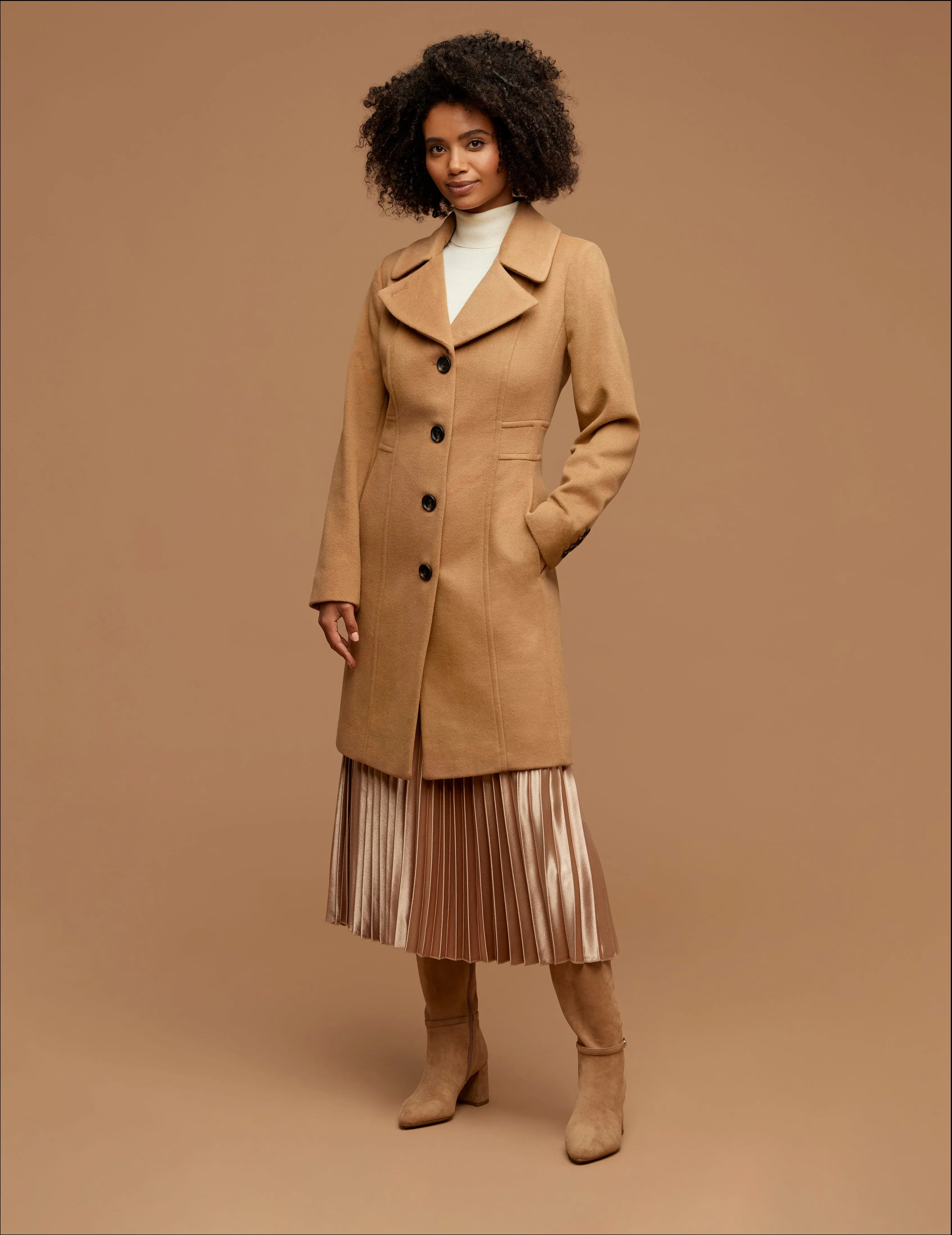 Notch Collar Wool Coat